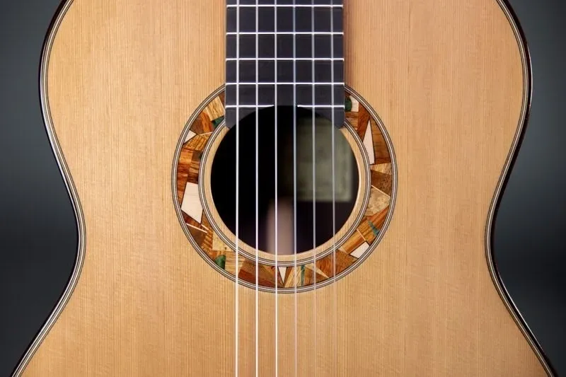 A brown color aesthetic pattern on the guitar
